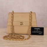 Chanel 1989 Lambskin Beige Mini Kelly