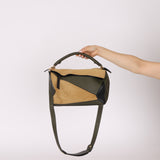 Loewe Suede & Olive Medium Puzzle Bag