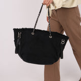 Chanel 2019 Canvas Double Face Deauville Small Shopping Tote Bag