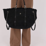 Chanel 2019 Canvas Double Face Deauville Small Shopping Tote Bag