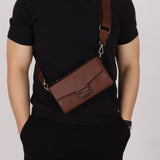 Fendi Chocolate Zucca Soft Trunk Baguette with Strap