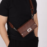 Fendi Chocolate Zucca Soft Trunk Baguette with Strap
