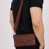 Fendi Chocolate Zucca Soft Trunk Baguette with Strap
