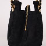 Prada 1995 Midnight Blue Suede Mini Catena Chain Tote
