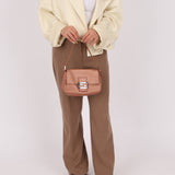 Fendi Rosegold Leather Selleria Mini Mama Baguette