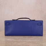 Hermes 2011 Swift Bleu Electrique Kelly Cut Clutch Pochette w/ GHW