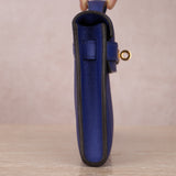 Hermes 2011 Swift Bleu Electrique Kelly Cut Clutch Pochette w/ GHW