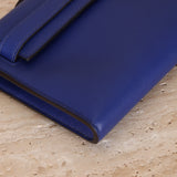 Hermes 2011 Swift Bleu Electrique Kelly Cut Clutch Pochette w/ GHW