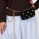 Rare Loewe Suede Coin Anagram Studded Waist Bag