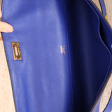 Hermes 2011 Swift Bleu Electrique Kelly Cut Clutch Pochette w/ GHW