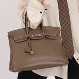 Hermès 2008 Etoupe Clemence Retourne Birkin 35
