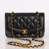 Chanel 1994 Small Black Diana 24K GP