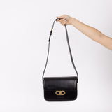 Vintage Celine Triomphe Box Calf Shoulder Bag