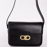 Vintage Celine Triomphe Box Calf Shoulder Bag