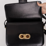 Vintage Celine Triomphe Box Calf Shoulder Bag