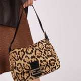 Fendi Leopard Print Ponyhair Mamma Baguette