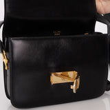 Vintage Celine Triomphe Box Calf Shoulder Bag