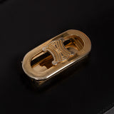 Vintage Celine Triomphe Box Calf Shoulder Bag
