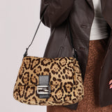 Fendi Leopard Print Ponyhair Mamma Baguette