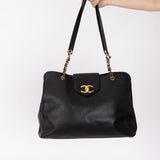 Rare Chanel 1996 Caviar Double-Sided Supermodel Tote
