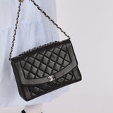 Rare Chanel 1996 Lambskin Large Diana SHW