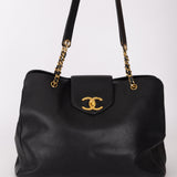 Rare Chanel 1996 Caviar Double-Sided Supermodel Tote