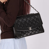 Rare Chanel 1996 Lambskin Large Diana SHW
