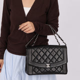 Rare Chanel 1996 Lambskin Large Diana SHW