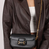 Gucci 1955 Horsebit East/West Boxcalf Shoulder Bag