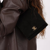 Chanel 1998 Multi Strap Microsuede Turn-Lock Flap Bag 24k GP