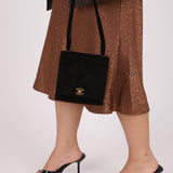 Chanel 1998 Multi Strap Microsuede Turn-Lock Flap Bag 24k GP