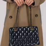 Chanel 2015 Patent Goatskin Eyelet Tote