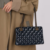 Chanel 2015 Patent Goatskin Eyelet Tote
