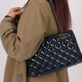 Chanel 2015 Patent Goatskin Eyelet Tote