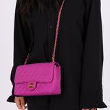 Ultra-Rare Chanel 1994 Magenta Nylon Classic Flap