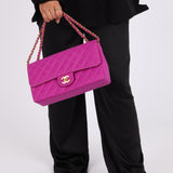 Ultra-Rare Chanel 1994 Magenta Nylon Classic Flap