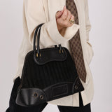 Dior 2001 License Plate Montaigne Leather and Pony Hair Bowler Bag