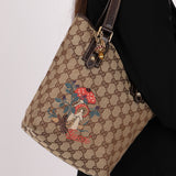 Gucci Monogram Canvas Mushroom Embroidered Tote