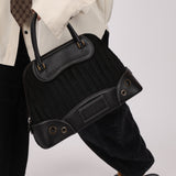 Dior 2001 License Plate Montaigne Leather and Pony Hair Bowler Bag