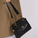 Chanel Caviar 24K GP Pocket Turnlock Tote