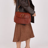 Ultra-Rare Gucci 1947 Lizard Bamboo Large Top Handle Bag