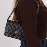 Chanel 2013 Black Caviar Wallet on Chain