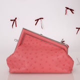 Fendi Ostrich First Clutch with Strap