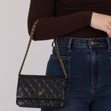 Chanel 2013 Black Caviar Wallet on Chain