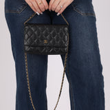 Chanel 2013 Black Caviar Wallet on Chain