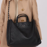 Chanel 2019 Bullskin Chain Shopper Tote