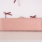 Ultra-Rare Chanel 2003 Caviar Rose Sakura Small Double Flap 24K GP
