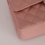 Ultra-Rare Chanel 2003 Caviar Rose Sakura Small Double Flap 24K GP