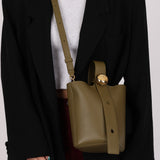 Loewe Olive Pebble Mini Bucket Bag