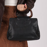 Chanel 1998 Resin Wood Caviar Timeless Tote 24k GP